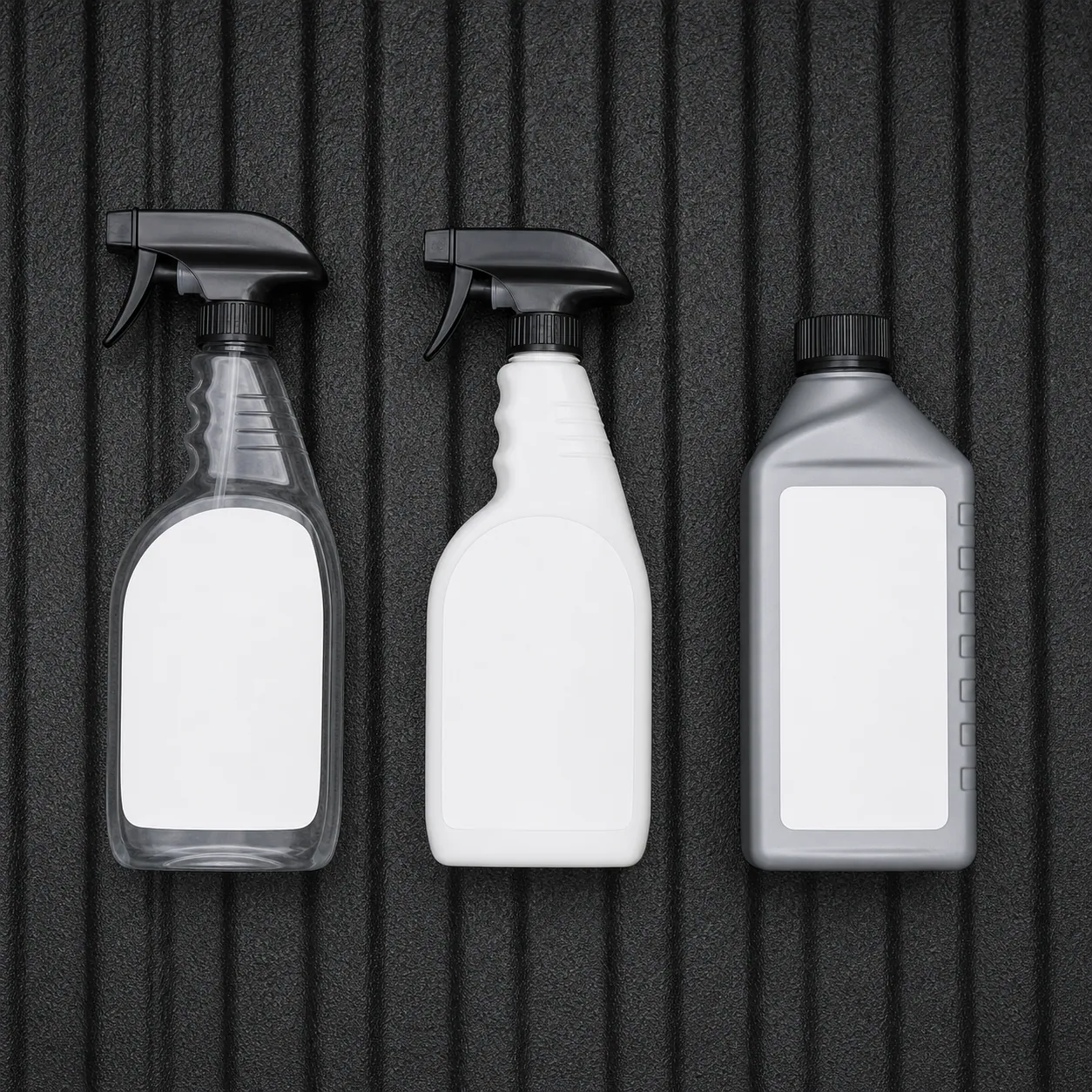 Product flat-lay of the top three soft-cover cleaners arranged on a truck bed